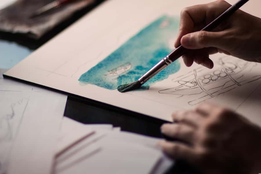 Painting with Delicious Coffee - The 2-hour flow: from freehand paper to painted canvas